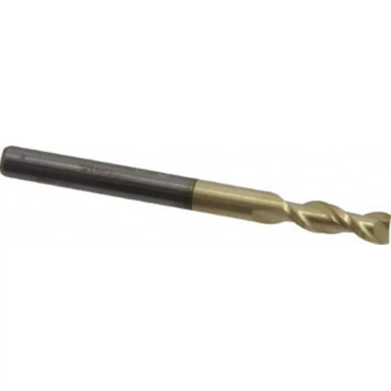 PROMAX Tools 1/8, 3/8 LOC, 1/8 Shank Diam, 1-1/2 OAL, 2 Flute, Solid Carbide Square End Mill Single End, ZrN Finish, ...